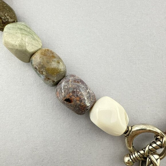 Carolyn Pollack Necklace Reversible Rio Blanco Jasper Multi Stone 925 QVC Box - Picture 9 of 16